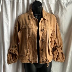 Blank NYC Women's Tan Cropped Utility Jacket